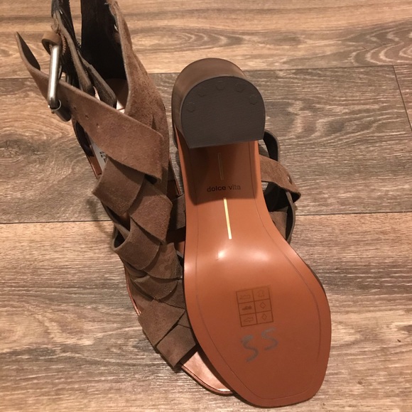 Army Green Strappy Gladiator Heel Sandals - Picture 3 of 4